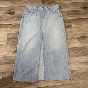 Madewell 100% Cotton The Rilee Midi Denim Jean Skirt in Light Wash Size 30